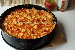 Немецкий яблочный торт с кремом