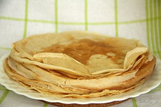 блины с мясом