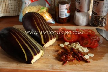 Баклажаны фаршированные в мультиварке Moulinex cook4me