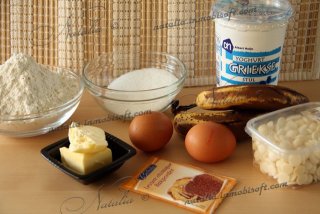 Банановые маффины с белым шоколадом
