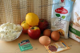 Пирог из рикотты с яблоками