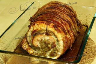 рулет из свинины с грибами