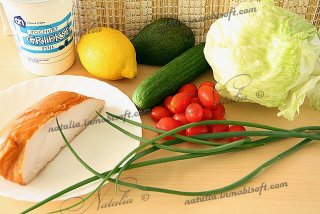 Салат с копченой курицей