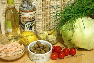 салат с артишоками и креветками