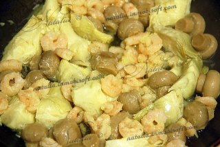 салат с артишоками и креветками
