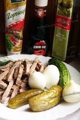 Салат с говяжьим языком