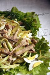 Салат с говяжьим языком