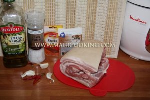 Свиной подчеревок в мультиварке Moulinex cook4me