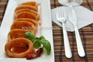 Кальмары в томатном соусе в мультиварке Moulinex cook4me