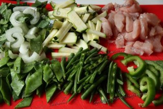 Стир-фрай из индейки с зеленой фасолью