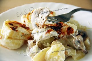 Картофель запеченный с грибами